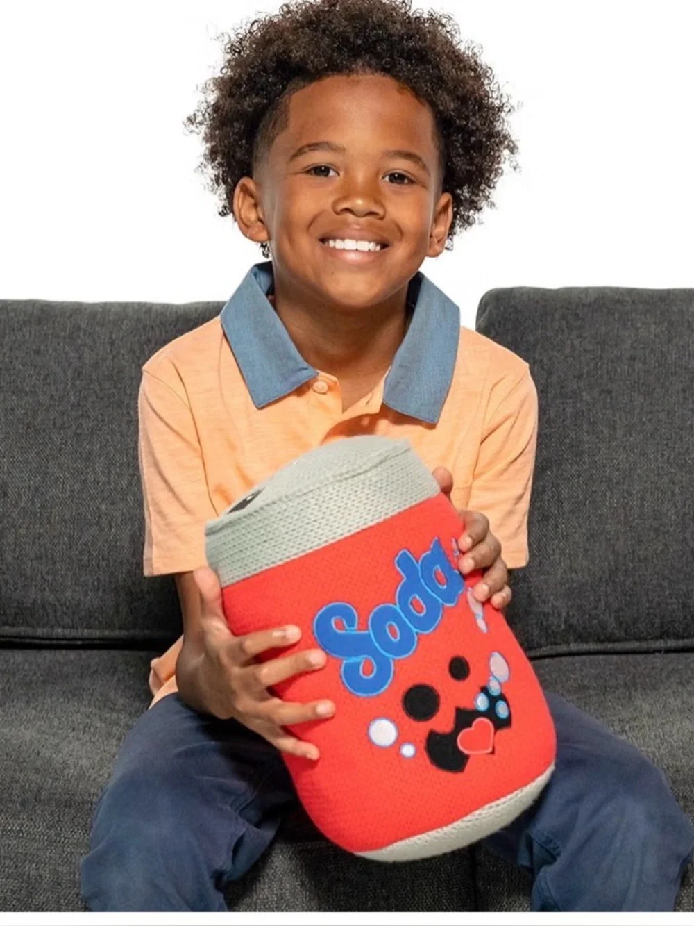 ❤️🆕💙 Fizzles The Red Crochet Hug-Worthy Soda Can Plush Pillow